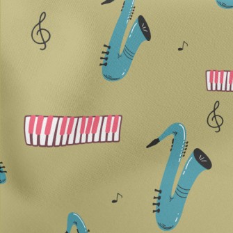 Blue Saxophone Stretch Ponte