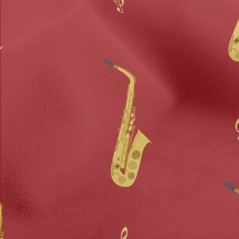 Saxophone Pattern Micro Fleece