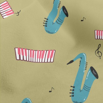 Blue Saxophone Micro Fleece