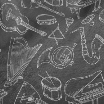 Hand Drawn Common Musical Inst Minky