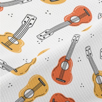 Ukulele Lily Pattern Piqué