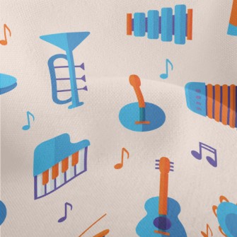 Blue Cute Musical Instrument Lightweight Performance Linen
