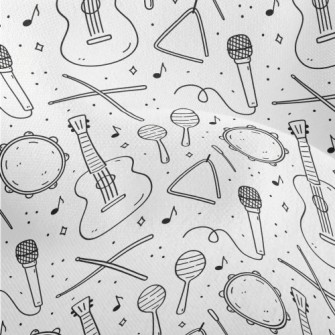 Cute Black And White Musical I Lightweight Performance Linen