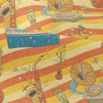 Hand Drawn Plants And Musical  Modern Jersey