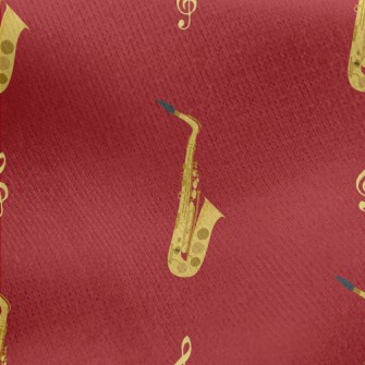 Saxophone Pattern Jersey Backed Fleece