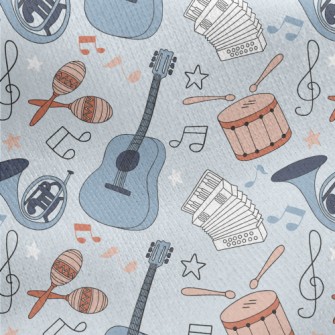 Colorful Hand Drawn Musical In Jersey Backed Fleece