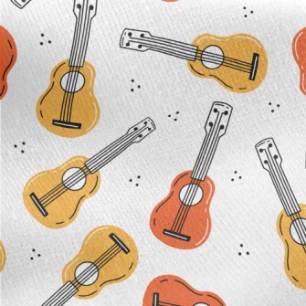 Ukulele Lily Pattern Jersey Backed Fleece