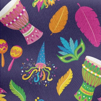 Colorful Brazilian Carnival Jersey Backed Fleece