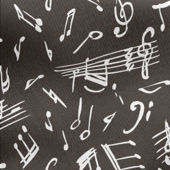 Hand Drawn Irregular Musical N Jersey Backed Fleece