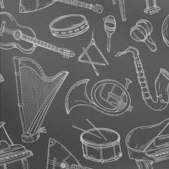 Hand Drawn Common Musical Inst Pongee