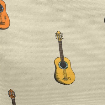 Hand Drawn Colorful Guitar Pongee