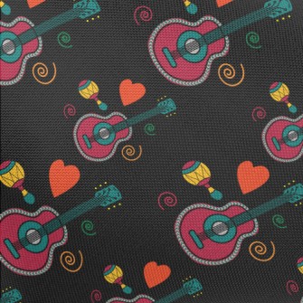 Colorful Guitar And Shaker Pongee