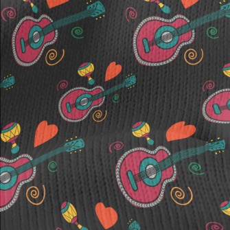 Colorful Guitar And Shaker Stretch Jersey
