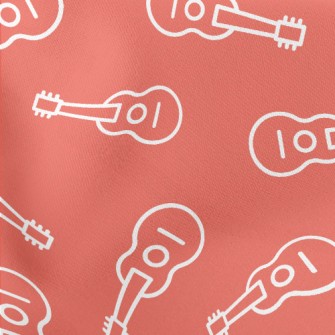 Simple Guitar Pattern Lightweight Cotton Poplin