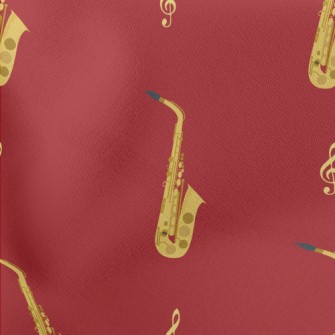 Saxophone Pattern Lightweight Cotton Poplin