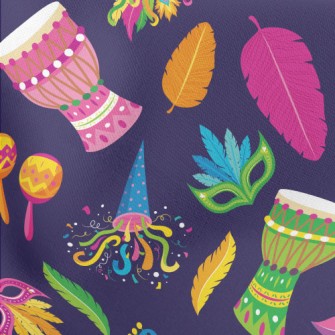 Colorful Brazilian Carnival Lightweight Cotton Poplin