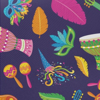 Colorful Brazilian Carnival Midweight Cotton Poplin