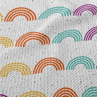 Geometric Colorful Semicircle Birdseye Piqué