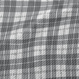 Gray And White Check Birdseye Piqué