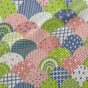 Scaly Colored Graffiti Birdseye Piqué