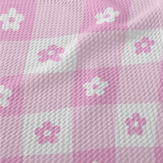 Pink Cute Daisy Birdseye Piqué