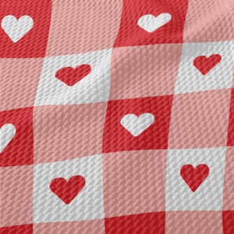 Two-color Heart Check Birdseye Piqué