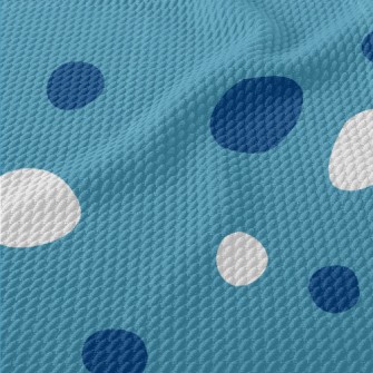 Simple Blue And White Dots Birdseye Piqué