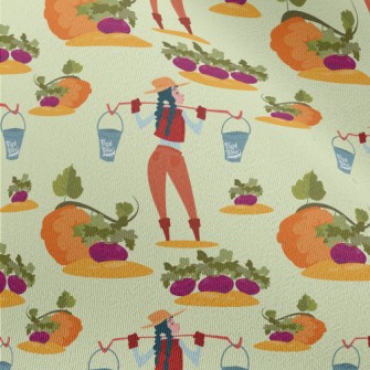 Farmer Growing Vegetables Chiffon