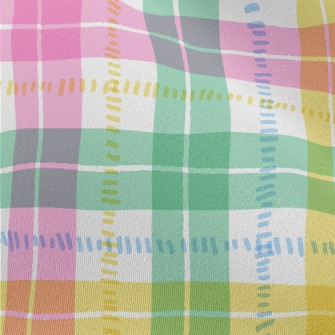 Hand Drawn Colorful Plaid Chiffon