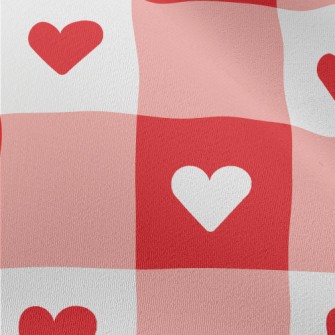 Two-color Heart Check Chiffon
