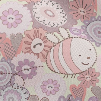 Cute Bees And Flowers Chiffon