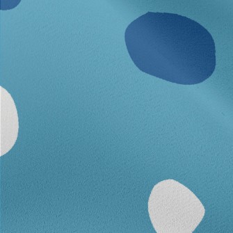 Simple Blue And White Dots Chiffon