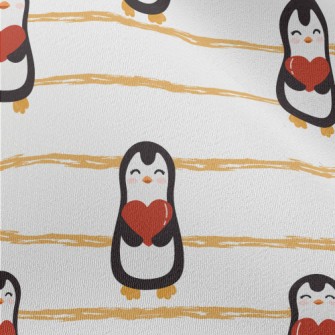 Cute Penguin Holding Heart Chiffon