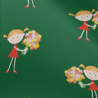 Little Girl Holding A Bouquet Chiffon
