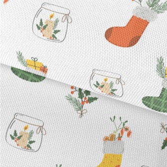 Christmas Stockings And Candle Waterproof Oxford