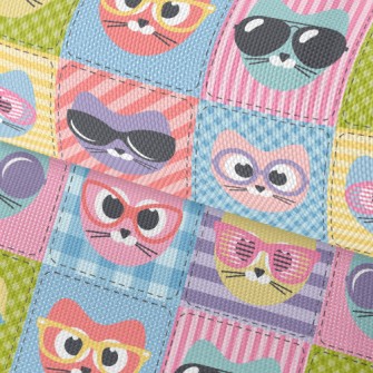 Cat With Colored Glasses Waterproof Oxford