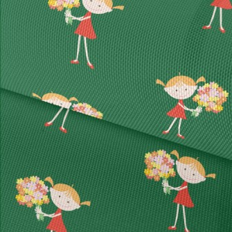 Little Girl Holding A Bouquet Waterproof Oxford
