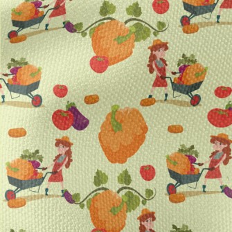 Farmer And Pumpkin Waterproof Canvas