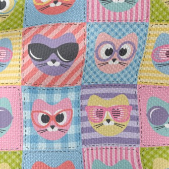 Cat With Colored Glasses Waterproof Canvas