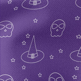 Witch Cat And Skull Waterproof Canvas