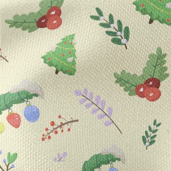 Winter Christmas Plants Waterproof Canvas