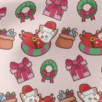 Playful Cat Santa Claus Waterproof Canvas