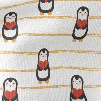 Cute Penguin Holding Heart Waterproof Canvas