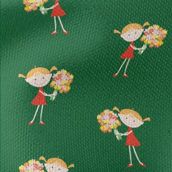 Little Girl Holding A Bouquet Waterproof Canvas