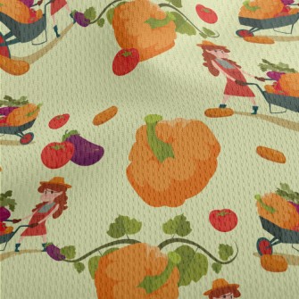 Farmer And Pumpkin Athletic Mesh Flat Back