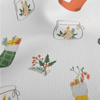Christmas Stockings And Candle Athletic Mesh Flat Back