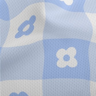 Blue Cute Daisy Athletic Mesh Flat Back