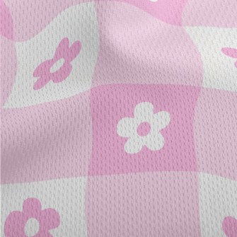 Pink Cute Daisy Athletic Mesh Flat Back
