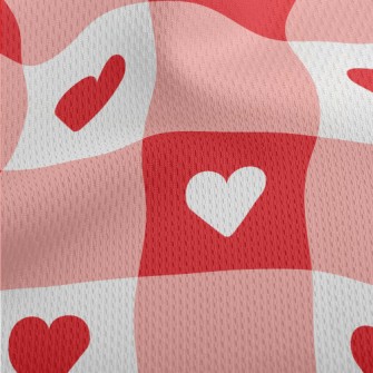 Two-color Heart Check Athletic Mesh Flat Back