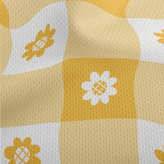 Yellow Sunflower Athletic Mesh Flat Back